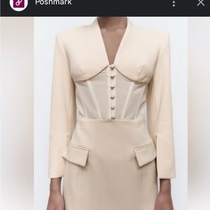 Elegant Cream Blazer Dress